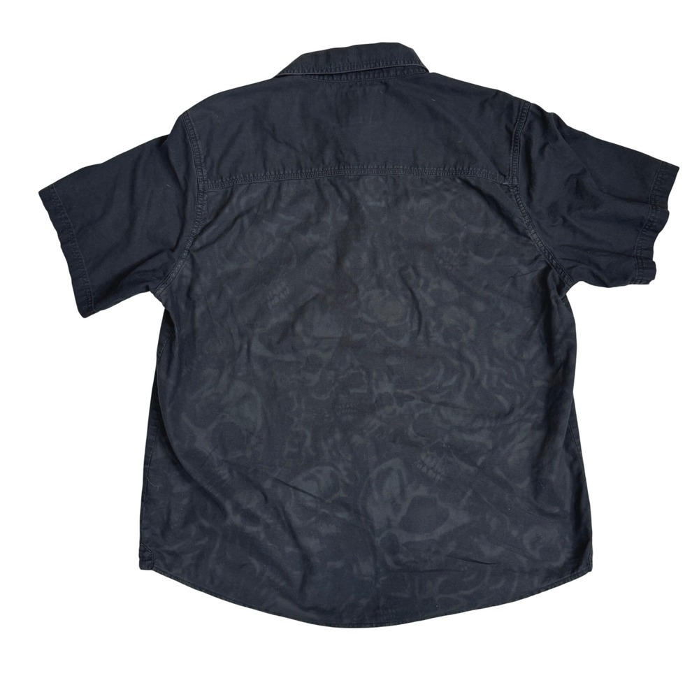 Harley-Davidson Mens Black Skull Print Button Up Shirt L 96517-12VM - Picture 2 of 9